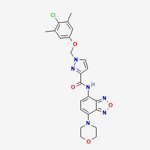 1-[(4-chloro-3,5-dimethylphenoxy)methyl]-N-[7-(morpholin-4-yl)-2,1,3-benzoxadiazol-4-yl]-1H-pyrazole-3-carboxamide