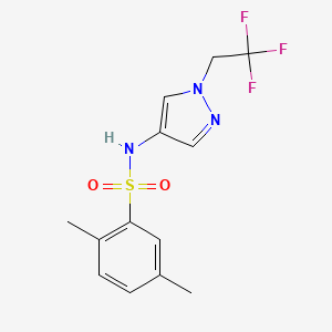 molecular formula C13H14F3N3O2S B10946736 2,5-dimethyl-N-[1-(2,2,2-trifluoroethyl)-1H-pyrazol-4-yl]benzenesulfonamide 