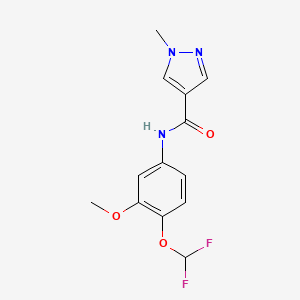 molecular formula C13H13F2N3O3 B10946749 N-[4-(difluoromethoxy)-3-methoxyphenyl]-1-methyl-1H-pyrazole-4-carboxamide 