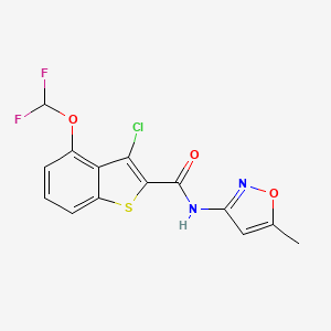 3-chloro-4-(difluoromethoxy)-N-(5-methyl-1,2-oxazol-3-yl)-1-benzothiophene-2-carboxamide