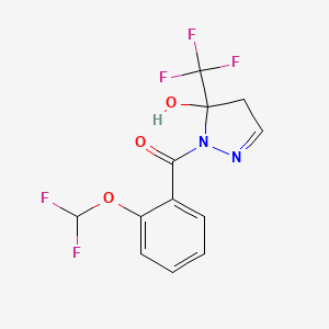 molecular formula C12H9F5N2O3 B10946767 [2-(difluoromethoxy)phenyl][5-hydroxy-5-(trifluoromethyl)-4,5-dihydro-1H-pyrazol-1-yl]methanone 