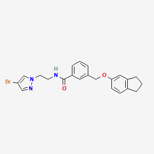 N-[2-(4-bromo-1H-pyrazol-1-yl)ethyl]-3-[(2,3-dihydro-1H-inden-5-yloxy)methyl]benzamide