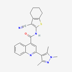 N-(3-cyano-4,5,6,7-tetrahydro-1-benzothiophen-2-yl)-2-(1,3,5-trimethyl-1H-pyrazol-4-yl)quinoline-4-carboxamide