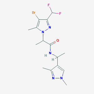 2-[4-bromo-3-(difluoromethyl)-5-methyl-1H-pyrazol-1-yl]-N-[1-(1,3-dimethyl-1H-pyrazol-4-yl)ethyl]propanamide