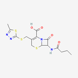 7-(Butanoylamino)-3-{[(5-methyl-1,3,4-thiadiazol-2-yl)sulfanyl]methyl}-8-oxo-5-thia-1-azabicyclo[4.2.0]oct-2-ene-2-carboxylic acid