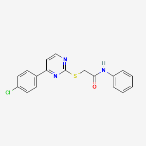 2-{[4-(4-chlorophenyl)pyrimidin-2-yl]sulfanyl}-N-phenylacetamide