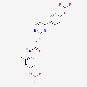 N-[4-(difluoromethoxy)-2-methylphenyl]-2-({4-[4-(difluoromethoxy)phenyl]pyrimidin-2-yl}sulfanyl)acetamide