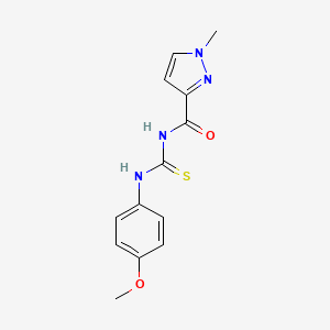 molecular formula C13H14N4O2S B10946901 N-[(4-methoxyphenyl)carbamothioyl]-1-methyl-1H-pyrazole-3-carboxamide 