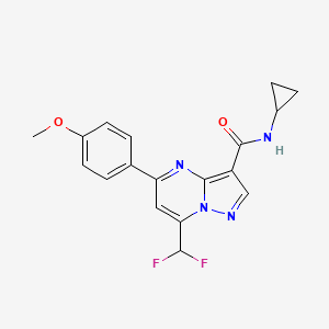 molecular formula C18H16F2N4O2 B10946907 N-cyclopropyl-7-(difluoromethyl)-5-(4-methoxyphenyl)pyrazolo[1,5-a]pyrimidine-3-carboxamide 