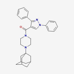 molecular formula C30H34N4O B10946976 [4-(1-Adamantyl)piperazino](1,3-diphenyl-1H-pyrazol-4-YL)methanone 