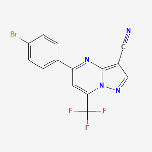 molecular formula C14H6BrF3N4 B10946981 5-(4-Bromophenyl)-7-(trifluoromethyl)pyrazolo[1,5-a]pyrimidine-3-carbonitrile 