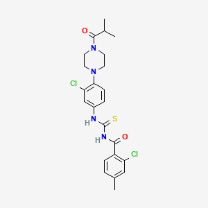 2-chloro-N-({3-chloro-4-[4-(2-methylpropanoyl)piperazin-1-yl]phenyl}carbamothioyl)-4-methylbenzamide