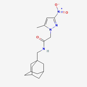 molecular formula C17H24N4O3 B10946992 N-(1-Adamantylmethyl)-2-(5-methyl-3-nitro-1H-pyrazol-1-YL)acetamide 