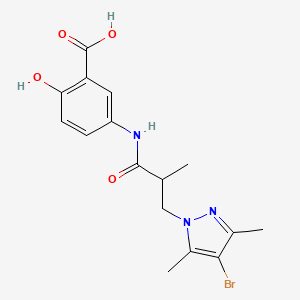 5-{[3-(4-bromo-3,5-dimethyl-1H-pyrazol-1-yl)-2-methylpropanoyl]amino}-2-hydroxybenzoic acid