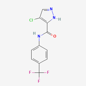 molecular formula C11H7ClF3N3O B10947031 4-chloro-N-[4-(trifluoromethyl)phenyl]-1H-pyrazole-3-carboxamide 