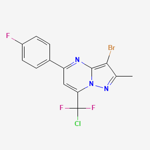 molecular formula C14H8BrClF3N3 B10947070 3-Bromo-7-[chloro(difluoro)methyl]-5-(4-fluorophenyl)-2-methylpyrazolo[1,5-a]pyrimidine 