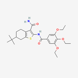 6-Tert-butyl-2-{[(3,4,5-triethoxyphenyl)carbonyl]amino}-4,5,6,7-tetrahydro-1-benzothiophene-3-carboxamide