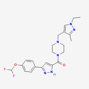 {5-[4-(difluoromethoxy)phenyl]-1H-pyrazol-3-yl}{4-[(1-ethyl-3-methyl-1H-pyrazol-4-yl)methyl]piperazin-1-yl}methanone