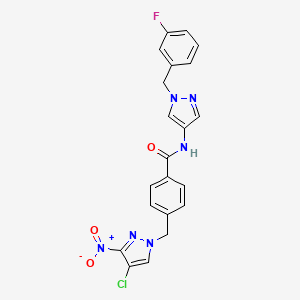 4-[(4-chloro-3-nitro-1H-pyrazol-1-yl)methyl]-N-[1-(3-fluorobenzyl)-1H-pyrazol-4-yl]benzamide