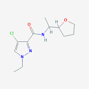 4-chloro-1-ethyl-N-[1-(tetrahydrofuran-2-yl)ethyl]-1H-pyrazole-3-carboxamide