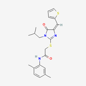 N-(2,5-dimethylphenyl)-2-{[(4E)-1-(2-methylpropyl)-5-oxo-4-(thiophen-2-ylmethylidene)-4,5-dihydro-1H-imidazol-2-yl]sulfanyl}acetamide