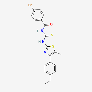 molecular formula C20H18BrN3OS2 B10947252 4-bromo-N-{[4-(4-ethylphenyl)-5-methyl-1,3-thiazol-2-yl]carbamothioyl}benzamide 