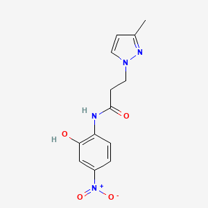 N-(2-hydroxy-4-nitrophenyl)-3-(3-methyl-1H-pyrazol-1-yl)propanamide