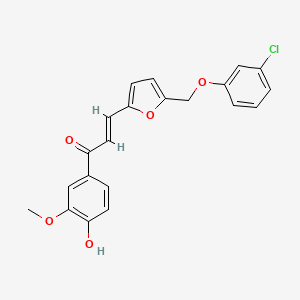 (2E)-3-{5-[(3-chlorophenoxy)methyl]furan-2-yl}-1-(4-hydroxy-3-methoxyphenyl)prop-2-en-1-one