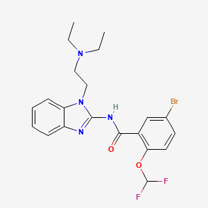 molecular formula C21H23BrF2N4O2 B10947304 5-bromo-N-{1-[2-(diethylamino)ethyl]-1H-benzimidazol-2-yl}-2-(difluoromethoxy)benzamide 