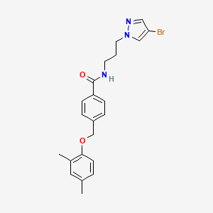 molecular formula C22H24BrN3O2 B10947305 N-[3-(4-bromo-1H-pyrazol-1-yl)propyl]-4-[(2,4-dimethylphenoxy)methyl]benzamide 