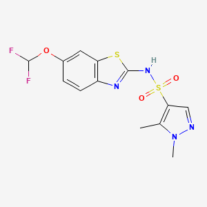 molecular formula C13H12F2N4O3S2 B10947307 N-[6-(difluoromethoxy)-1,3-benzothiazol-2-yl]-1,5-dimethyl-1H-pyrazole-4-sulfonamide 