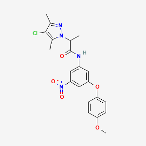 molecular formula C21H21ClN4O5 B10947314 2-(4-chloro-3,5-dimethyl-1H-pyrazol-1-yl)-N-[3-(4-methoxyphenoxy)-5-nitrophenyl]propanamide 