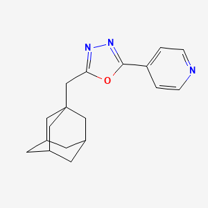 molecular formula C18H21N3O B10947316 2-(1-Adamantylmethyl)-5-(4-pyridyl)-1,3,4-oxadiazole 