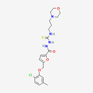 molecular formula C21H27ClN4O4S B10947323 2-({5-[(2-chloro-5-methylphenoxy)methyl]furan-2-yl}carbonyl)-N-[3-(morpholin-4-yl)propyl]hydrazinecarbothioamide 