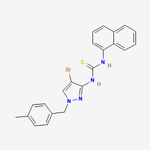 molecular formula C22H19BrN4S B10947326 1-[4-bromo-1-(4-methylbenzyl)-1H-pyrazol-3-yl]-3-naphthalen-1-ylthiourea 