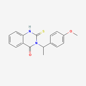 molecular formula C17H16N2O2S B10947336 3-[1-(4-methoxyphenyl)ethyl]-2-sulfanyl-4(3H)-quinazolinone 