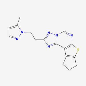 2-[2-(5-methyl-1H-pyrazol-1-yl)ethyl]-9,10-dihydro-8H-cyclopenta[4,5]thieno[3,2-e][1,2,4]triazolo[1,5-c]pyrimidine