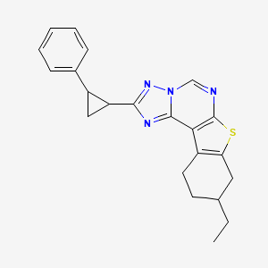 9-Ethyl-2-(2-phenylcyclopropyl)-8,9,10,11-tetrahydro[1]benzothieno[3,2-e][1,2,4]triazolo[1,5-c]pyrimidine