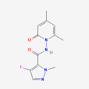 molecular formula C12H13IN4O2 B10947355 N-(4,6-dimethyl-2-oxopyridin-1(2H)-yl)-4-iodo-1-methyl-1H-pyrazole-5-carboxamide 