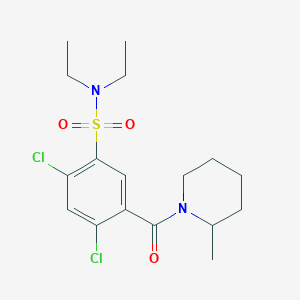 2,4-dichloro-N,N-diethyl-5-[(2-methylpiperidin-1-yl)carbonyl]benzenesulfonamide