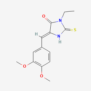 molecular formula C14H16N2O3S B10947380 (5Z)-5-(3,4-dimethoxybenzylidene)-3-ethyl-2-thioxoimidazolidin-4-one 