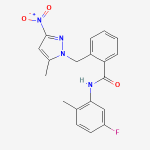 N-(5-fluoro-2-methylphenyl)-2-[(5-methyl-3-nitro-1H-pyrazol-1-yl)methyl]benzamide