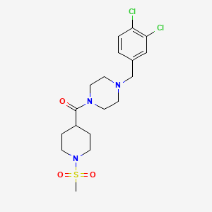 molecular formula C18H25Cl2N3O3S B10947427 [4-(3,4-Dichlorobenzyl)piperazin-1-yl][1-(methylsulfonyl)piperidin-4-yl]methanone 