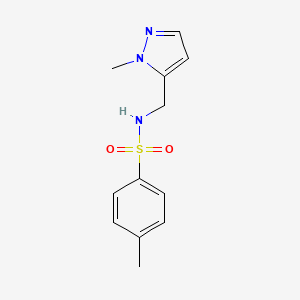 molecular formula C12H15N3O2S B10947429 4-methyl-N-[(1-methyl-1H-pyrazol-5-yl)methyl]benzenesulfonamide 