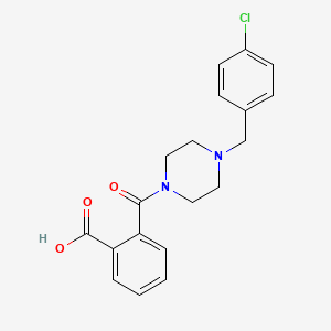 molecular formula C19H19ClN2O3 B10947435 2-{[4-(4-Chlorobenzyl)piperazin-1-yl]carbonyl}benzoic acid 