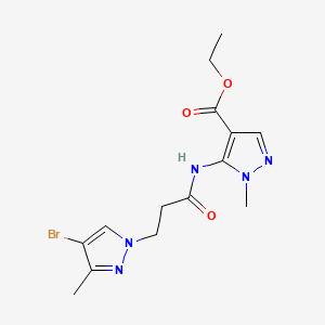 ethyl 5-{[3-(4-bromo-3-methyl-1H-pyrazol-1-yl)propanoyl]amino}-1-methyl-1H-pyrazole-4-carboxylate