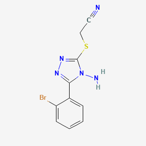 molecular formula C10H8BrN5S B10947446 {[4-amino-5-(2-bromophenyl)-4H-1,2,4-triazol-3-yl]sulfanyl}acetonitrile 