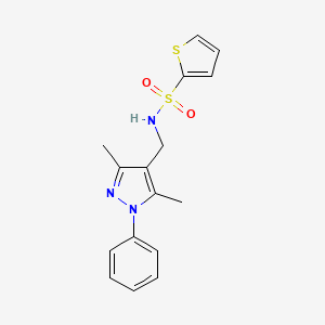 molecular formula C16H17N3O2S2 B10947453 N-[(3,5-dimethyl-1-phenyl-1H-pyrazol-4-yl)methyl]thiophene-2-sulfonamide 