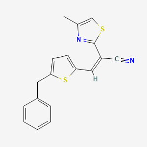 molecular formula C18H14N2S2 B10947480 (2Z)-3-(5-benzylthiophen-2-yl)-2-(4-methyl-1,3-thiazol-2-yl)prop-2-enenitrile 