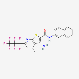 3-amino-6-(heptafluoropropyl)-4-methyl-N-(naphthalen-2-yl)thieno[2,3-b]pyridine-2-carboxamide